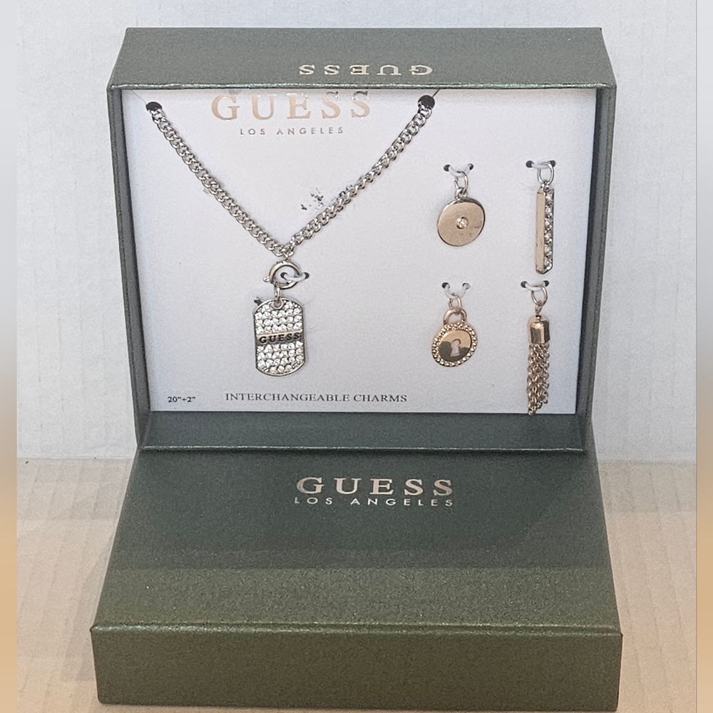 Guess Necklace with Interchangeable Charms Set NIB